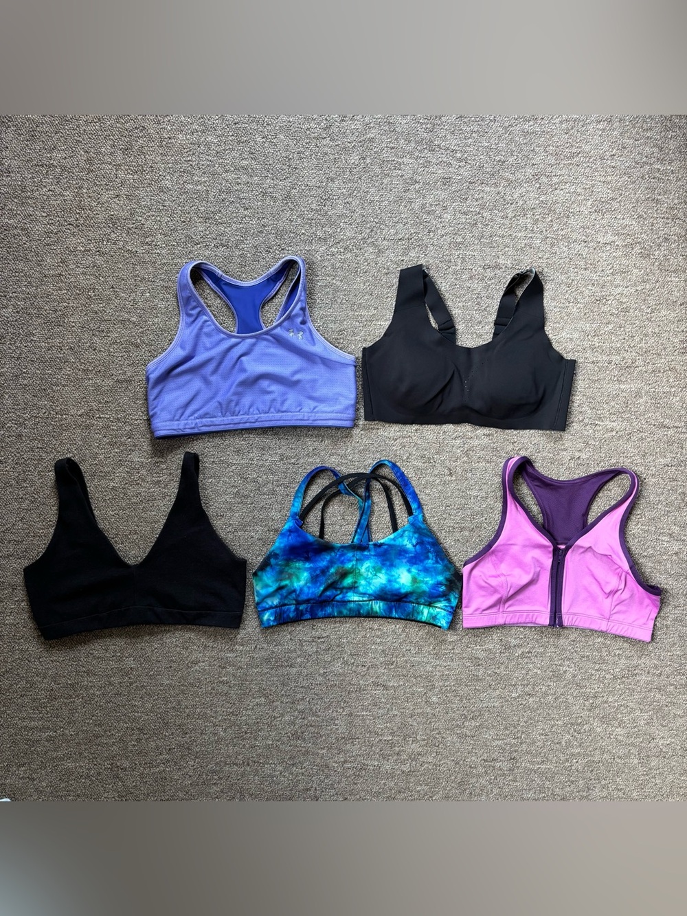 Lot of 5 Women's Sports Bras Size Medium